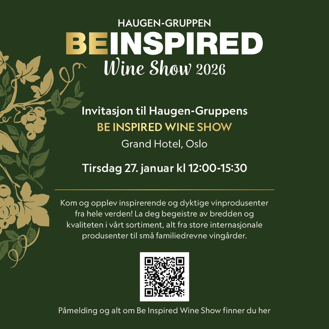 Haugen-Gruppens Be Inspired Wine Show 2026 